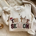 thumbnail image 1 of Embroidered Tis The Season Sweatshirt, Christmas Tis The Season Sweatshirt, Merry Christmas Shirt, Christmas Sweatshirt, Cute Winter Hoodie, 1 of 5