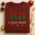 thumbnail image 1 of Embroidered Trees O Holy Night Sweatshirt, Religious Christmas Crewneck, Nativity Gift, Holiday Pullover, Faith Based Xmas Shirt, 1 of 4
