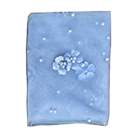 Embroidered Tulle Table Runner 11.81 x 108.27 In, Sheer Net Fabric Tablecloth for Wedding Birthday Dining Table Decor, Light Blue