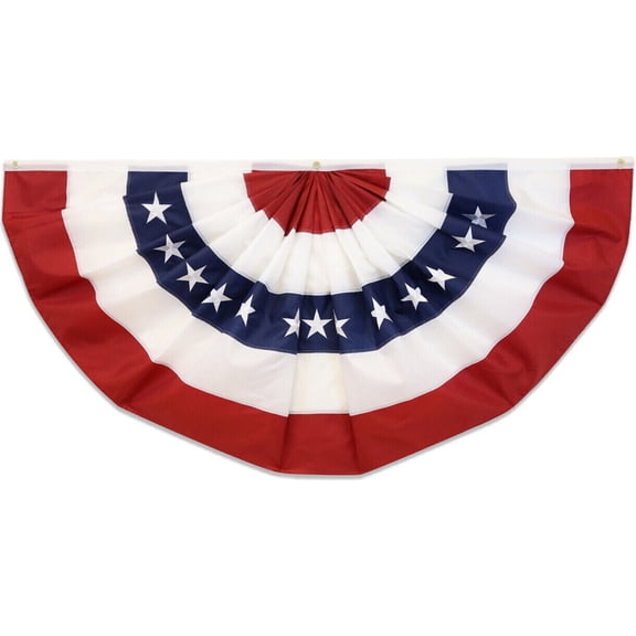 Embroidered USA Bunting Bunting 4x2ft Fourth of July Decor American Flag 100D