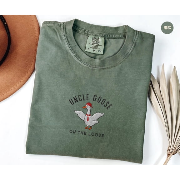 Embroidered Uncle Silly Goose Shirt, Cool Uncle Club Tshirt,Funny Goose Lover Gift for Unlce, New Pregnancy Announcement Tee for Uncle to Be