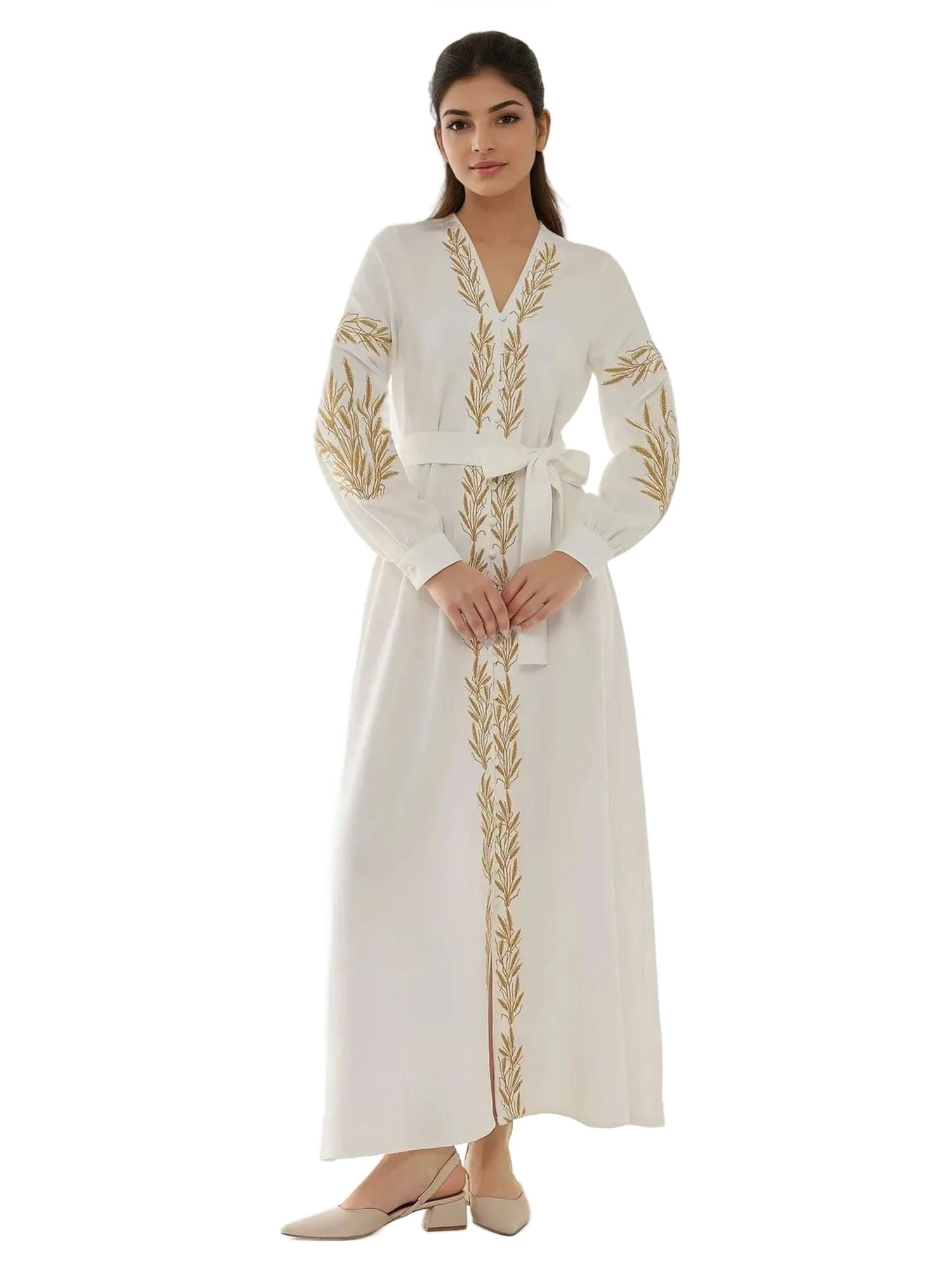v neck embroidered maxi dress Womens Raffya Black Arianna V-Neck Embroidered Maxi Dress US 12