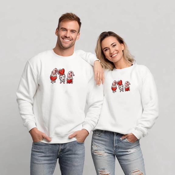 Embroidered Valentine's Gnome Shirt, Valentines Day Shirt, Valentine Gnomies Sweatshirt, Gnomies Love Shirt, Couples Shirt