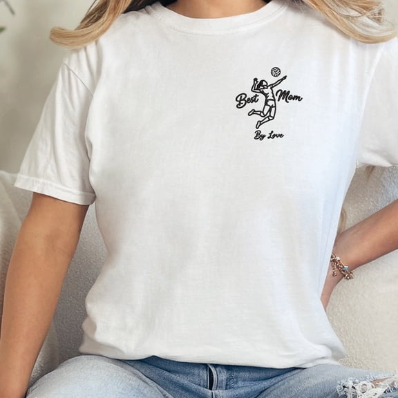 Embroidered Volleyball Premium Shirt Best Mom Tee Mothers Day T-Shirt