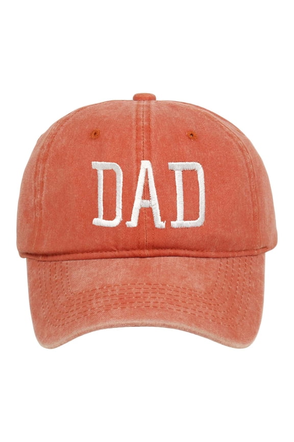 Embroidered Washed Baseball Cap,Festival Decor Casual Cap,Pigment Dyed Daily Hat,Distressed Retro Texture Adjustable Head Circumference Daily Commute Leisure Fashion Stylish Headwear,Orange