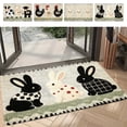 thumbnail image 1 of Embroidered Welcome Doormat, Rubber Backed Non-Slip Animal Mat, Lamb Rabbit Chicken Pattern Rug, Indoor Outdoor Floor Mat for Entryway, Kitchen, Bathroom, Porch & Home Use, 23.6*15.7in, A, 1 of 6