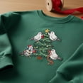 thumbnail image 1 of Embroidered White Pigeons Christmas Tree Sweatshirt, Festive Bird Crewneck, Holiday Decorating Animal Embroidery, Pigeon Gift, 1 of 4