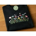 thumbnail image 1 of Embroidered Wildflower Botany Sweatshirt, Dragonfly And Flower Embroidery, Floral Mom Crewneck, Nature Lover Gift,Gardening Gift for Grandma, 1 of 4