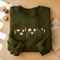 thumbnail image 1 of Embroidered Wildflower Sweatshirt: Floral Crewneck, Cottagecore Gift, 1 of 4