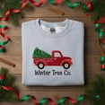thumbnail image 1 of Embroidered Winter Tree Co. Red Truck Sweatshirt, Classic Christmas Pickup Crewneck, Holiday Vintage Vehicle Hoodie, 1 of 4