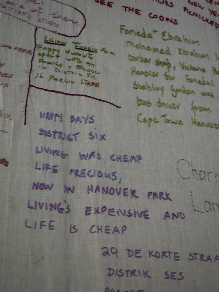 Embroidered cloth expressing thoughts of inhabitants forced District Six Museum Cape Town Western Cape Province South Africa Canvas Art - Panoramic Images (12 x 16)
