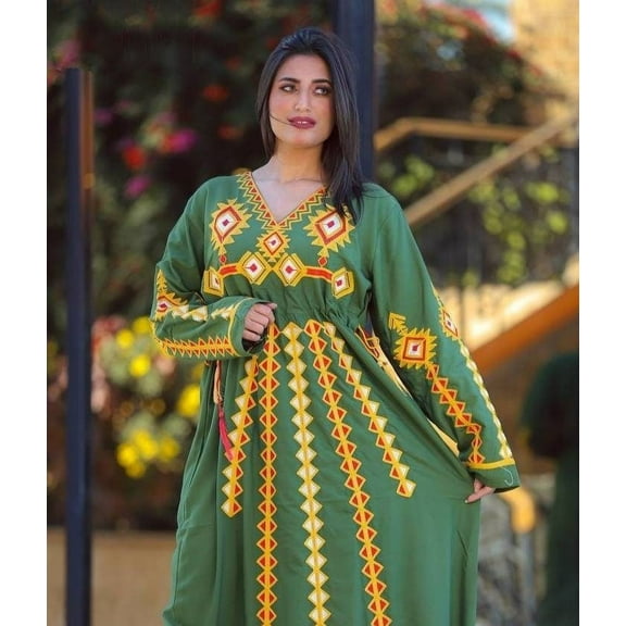 Embroidered cotton Caftan, Egyptian cotton caftan, maxi dress, comfort wear