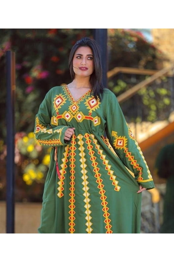 Embroidered cotton Caftan, Egyptian cotton caftan, maxi dress, comfort wear