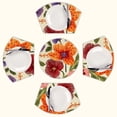 thumbnail image 1 of Embroidered floral textile art Round Table Placemats Set Of 5 Wedge Table Mats Washable Heat Resistant Place Mat For Dining Table Kitchen Farmhouse Restaurant, 1 of 6