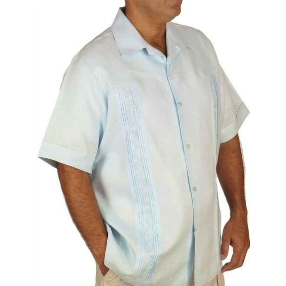 Embroidered linen wedding shirt for men SIZE:S COLOR:BL