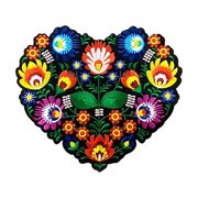 Embroidery Applique Patches Sewing Large Size Patch Embellishment DIY Clothes Heart Shape Flower for Pants Scarf Curtain Jacket Ornament