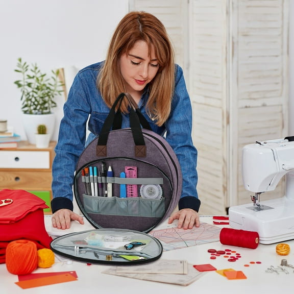 Embroidery Bag Storage Organizer with Multi Layer Design for Efficient Thread and Needle Management Perfect for Crafters and Sewing Enthusiasts AKLJWH