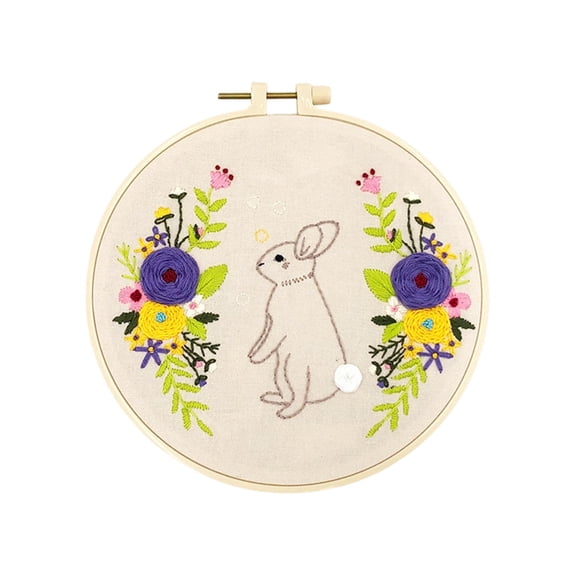 Embroidery Beginner Embroidery Needle Point Easter Rabbit Egg Pattern Embroidery Thread Craft Enthusiast Hand Embroidery Thread