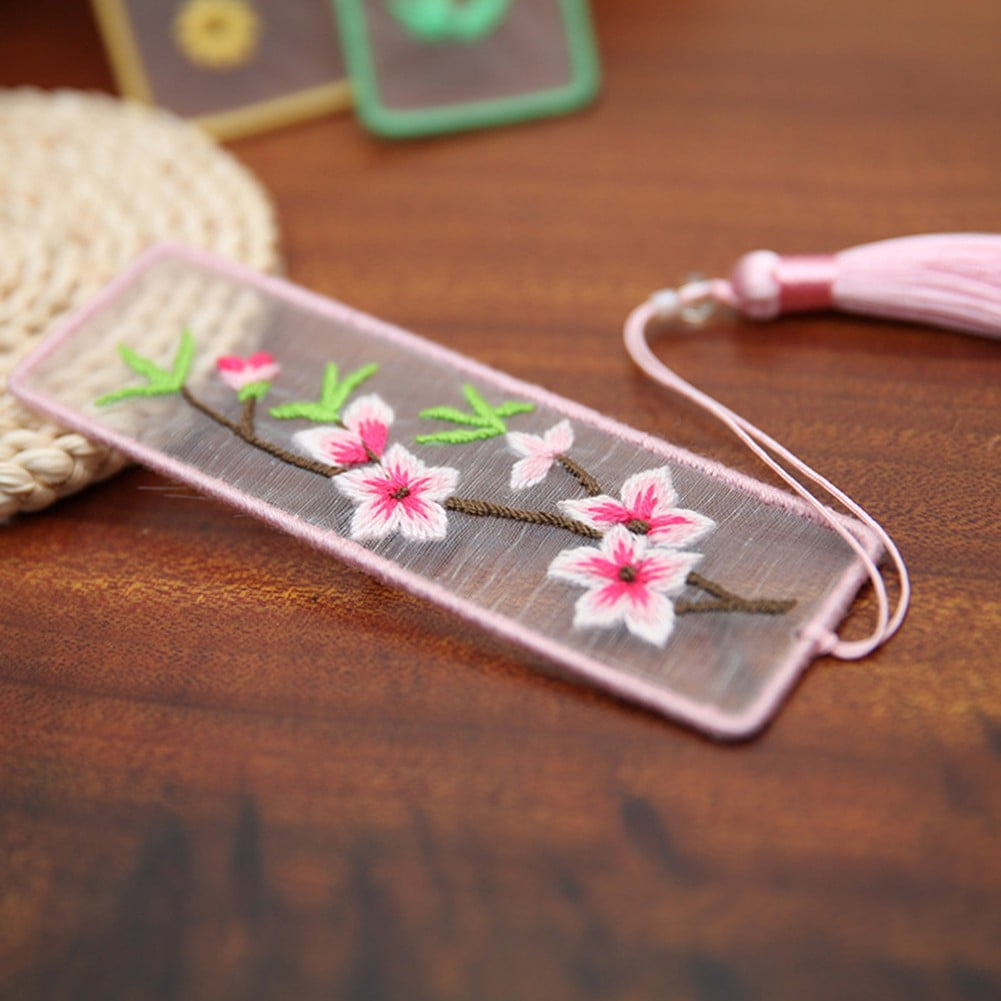 Embroidery Bookmark Kit With Pattern Instructions Adjustable Hoop For ...