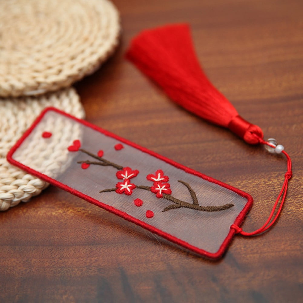 Embroidery Bookmark Kit With Pattern Instructions Adjustable Hoop For ...
