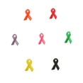 thumbnail image 1 of Embroidery Cancer Awareness Ribbon Self Adhesive Iron-On Sticker Patch (2 Pcs), 1 of 1