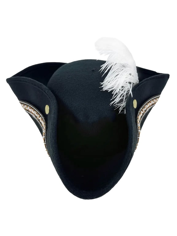 Embroidery Cosplay Pirate Caps For Children's Party Props Kids' Pirate Role Play Feathered Studded Fedoras