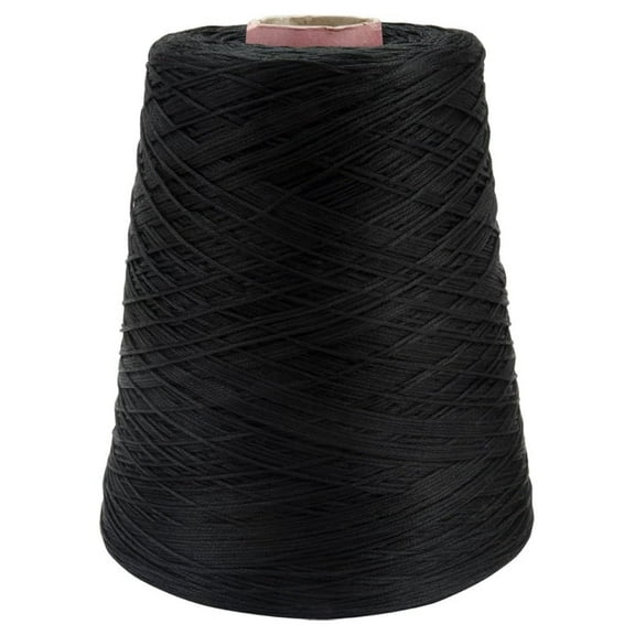Embroidery Cotton 500gm Black - 6 Strand Floss - 2270 Yard Cone for Cross Stitch, Crafts, and Needlework