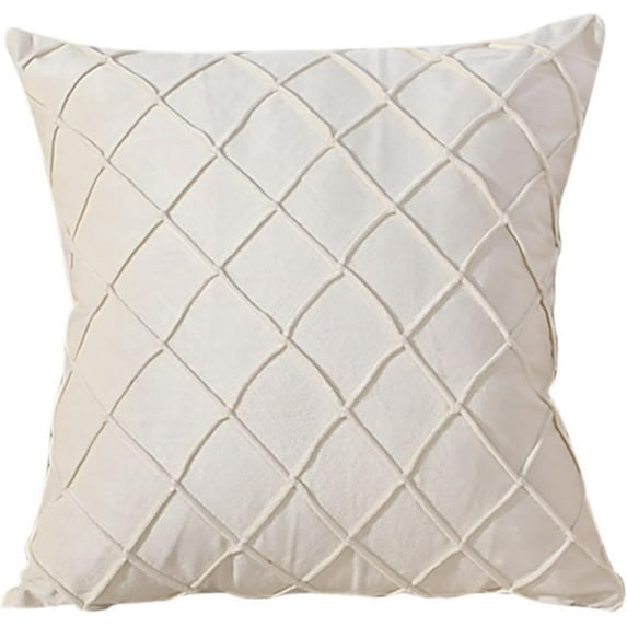 Embroidery Cotton Decorative Throw Pillow Cover Boho Geometric Pattern Cushion Cover for Couch Sofa Bed 18"x18"