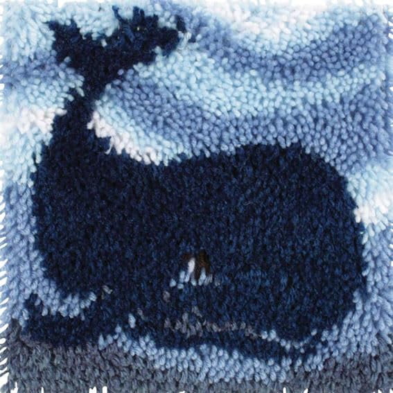 Embroidery Crafts DIY Making Latch Hook Kits for Adults-Latch Hook Cushion Kits and Embroidery Kits for DIY Needlework Pillow Cover Sofa Cushion Rug Making Kits, DIY Craft Kits (Angel Fish)