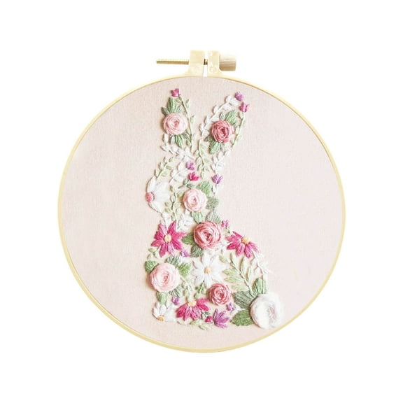 Embroidery Diy Kit With Fabric Needle Thread, Practice Set For Beginners Complete Supplies, Creative Sewing Project For Craft Enthusiasts