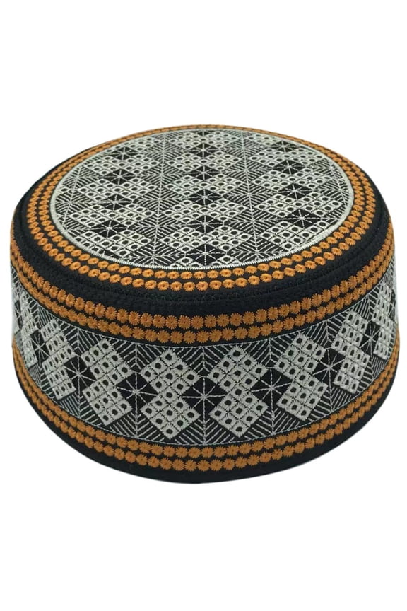 Embroidery Emboss Turban Hat for Men Breathable Kufi Prayer Hat EID Ramazan Hijabs Hat Arabian Skull Hat