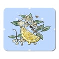 thumbnail image 1 of Embroidery Floral Patch with Lemon Blossom and Bee Vector Embroidered Mousepad Mouse Pad Mouse Mat 9x10 inch, 1 of 3