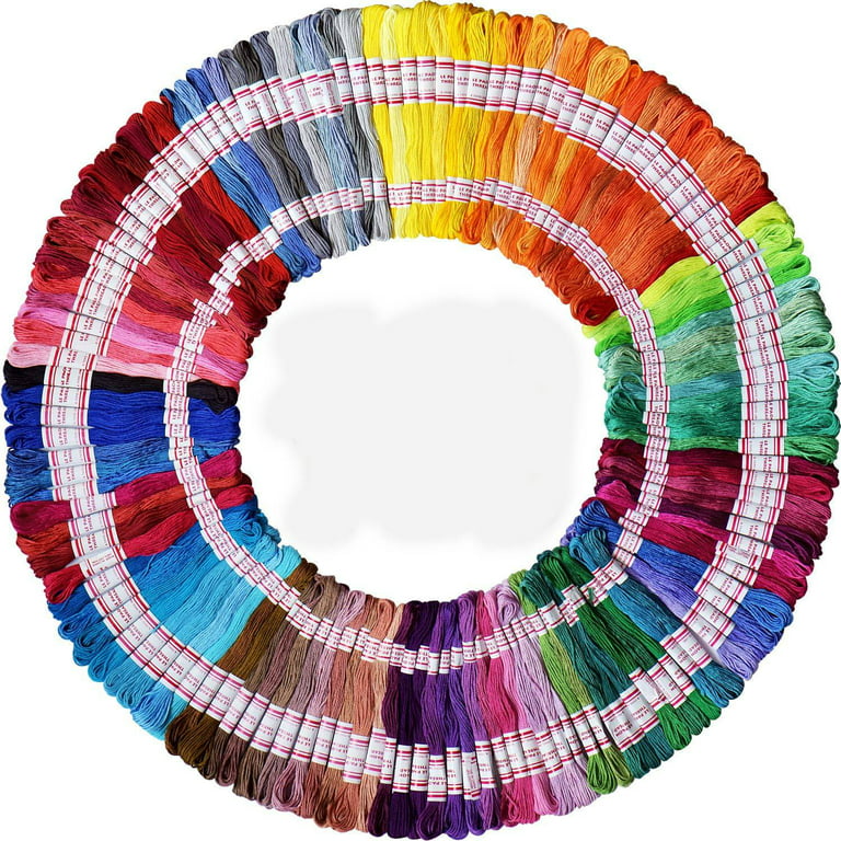 iShyan Embroidery Floss Friendship Bracelet String 150 Skeins Multi-Color Cross Stitch Thread with Color Numbers,6 Strand Floss