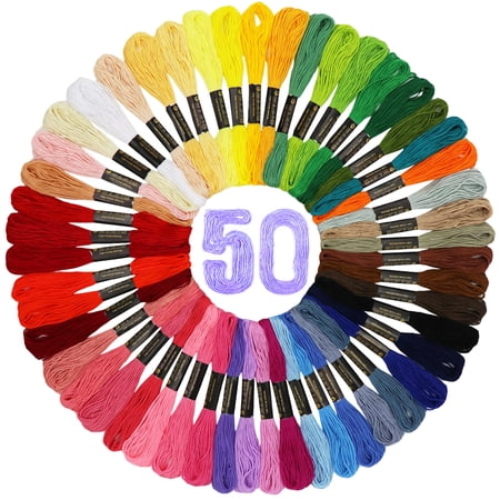 Embroidery Floss 50 Colors Friendship Bracelet Making Kit Cross Stitch Threads Embroidery Starter Kit for Beginners Bracelets