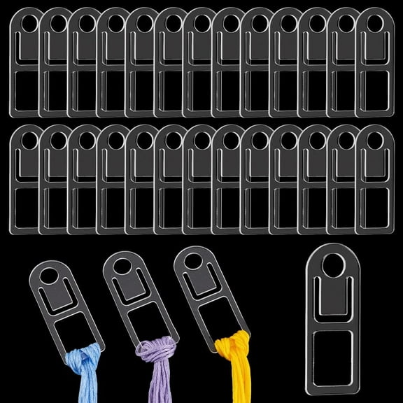 Embroidery Floss Organizer 50pcs Embroidery Thread Bobbins Clear Embroidery Floss Cards Stitch Thread Organizer for Thread Holder Sewing Storage 1.9x0.7in Clear