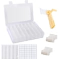 thumbnail image 1 of Embroidery Floss Organizer, Cross Stitch Thread Storage Box Tools - Bobbin Winder, 1 Removable 24 Compartments with 40 Hard Plastic Floss Bobbins and Stickers for Craft DIY Embroidery Sewing Storage, 1 of 7