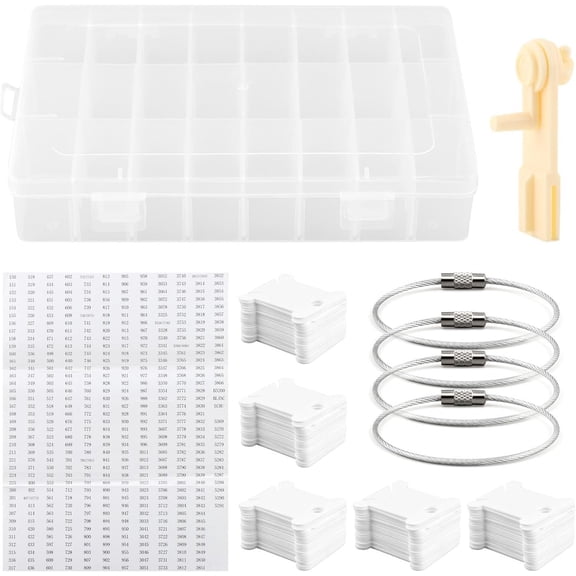 Embroidery Floss Organizer, Thread Storage Box Tool,w/Bobbins Winder,1 Removable 24 Grids Clear Bead Organizer Case,100 Floss Bobbins,1 Numbered Sticker,for Craft DIY