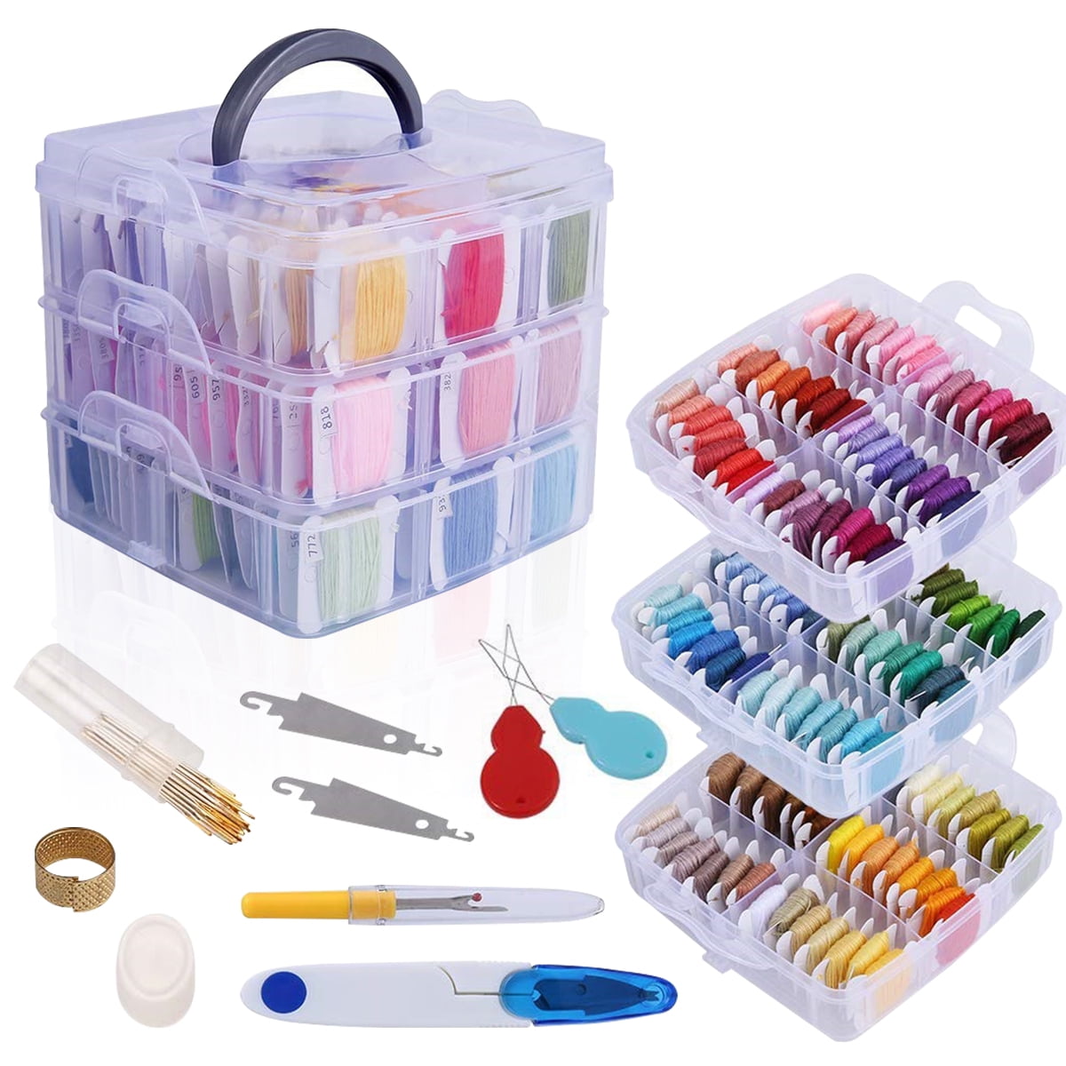 Embroidery Floss Set 150 Colors Embroidery Kits Cross Stitch for Embroidery and Friendship Bracelet String Make Supplies