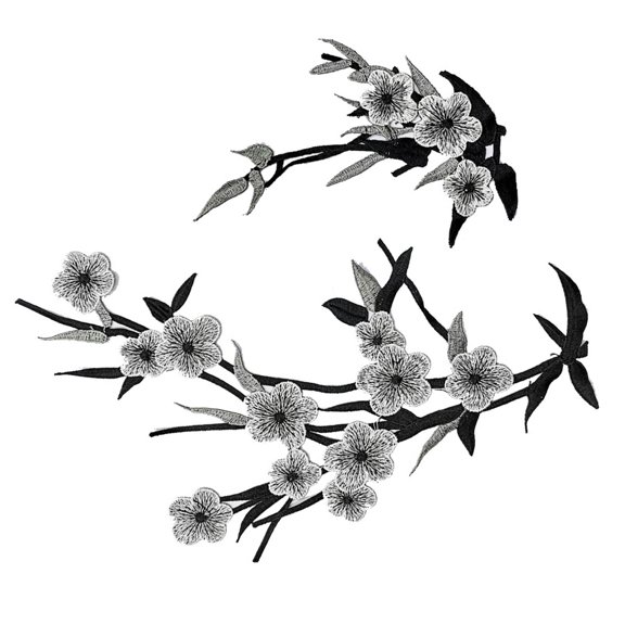 Embroidery Flower Appliques Embroidered Fabric Patches Flower Fabric Collar Patches for Wedding Dress Jeans Hat Clothing