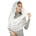 thumbnail image 1 of Embroidery Flower Mantilla Veil Headpiece Breathable Church Wedding Headcover, 1 of 11