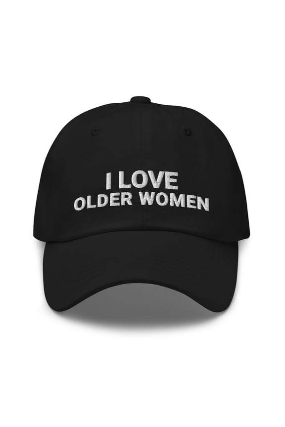 Embroidery Hat, Embroidered Cap, Mature Women, Older Women, Funny Gift, Trendy Hat, Funny Hat, Dad Gift, Boyfriend Gift (Black)