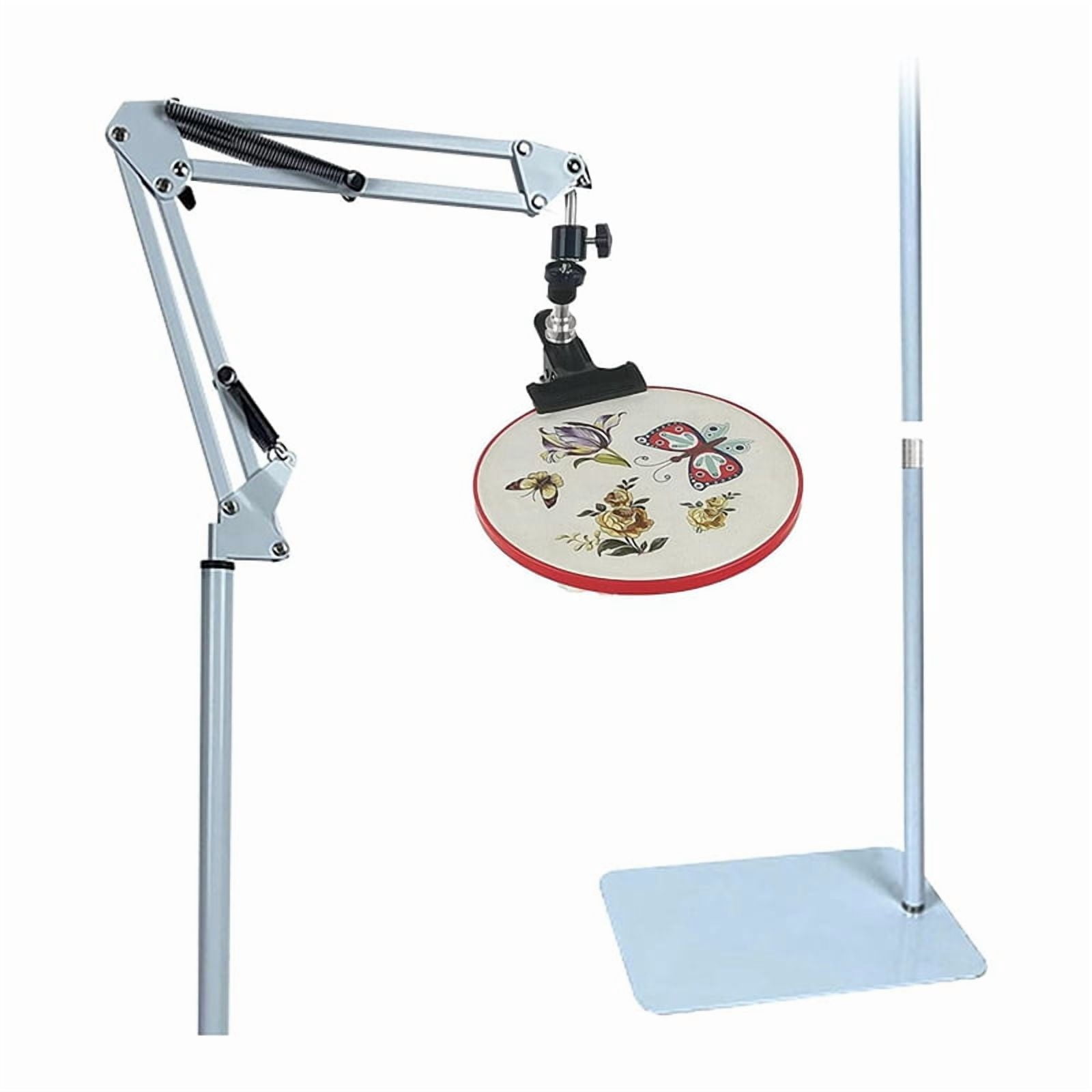 Embroidery Hoop Holder Lap Stand- Holder Stand Metal Embroidery Holder Stand Adjust for Embroidery Hoops B,1 x embroidery hoop holder,White