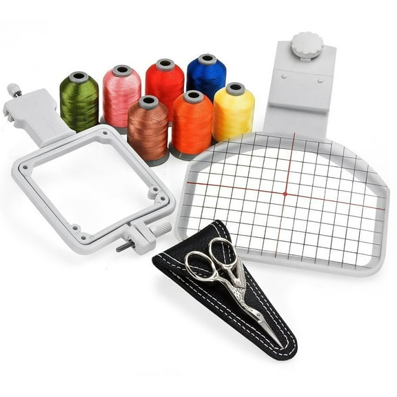 Embroidery Hoop Package Includes Free Sock Hoop 7 Spools of Embroidery Thread and Embroidery Scissors - ThreadNanny