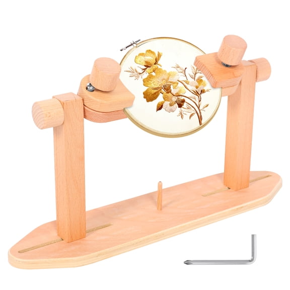 Embroidery Hoop Stand Adjustable Embroidery Hoop Holder Wooden Cross Stitch Stand for Cross Stitch Sewing Needlework