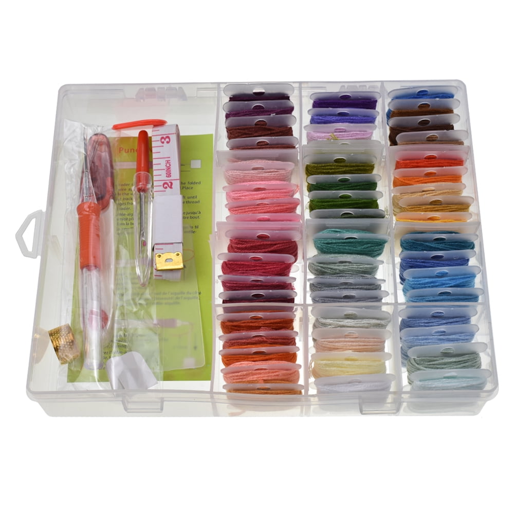 Embroidery Kit 50 Colors Cross Embroider Thread with Embroidery Tools