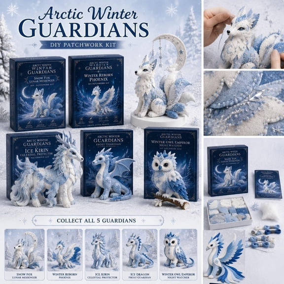 Embroidery Kit, Beginner Embroidery Kit for Adults, Handmade Phoenix Stuffed Animal Craft Kit, Cozy Quirky Winter Home Decor Diy Set, Crystal Fantasy Celestial Phoenix Patchwork