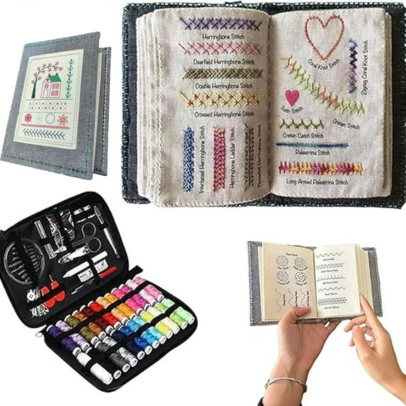 Embroidery Kit for Beginners, Complete Hand Embroidery Kit with Stitching Book, Embroidery Stitch Guide & Beginner-Friendly Tools, Perfect Embroidery Starter Kit for DIY Projects