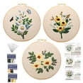 thumbnail image 1 of Embroidery Kit for Beginners,Cross Stitch Kits for Adults DIY Craft 3pcs Embroidery Pattern Needlework Fabric Embroidery Thread and Needles 1pcs Embroidery Hoop Adult Stitch Stuff Sewing Kit Gift, 1 of 9