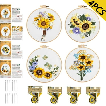Beginner #39 s Flower Embroidery Kit DIY Hand Embroidery Starter Set with Beginner #39 s Flower Embroidery Kit DIY Hand Embroidery Starter Set with