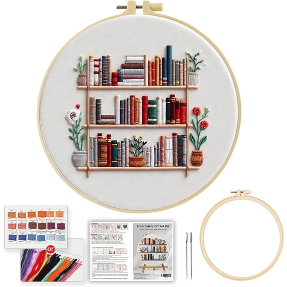 Embroidery Kit for Beginners Stamped Books - Flowers Pattern Cross ...